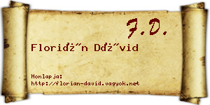 Florián Dávid névjegykártya